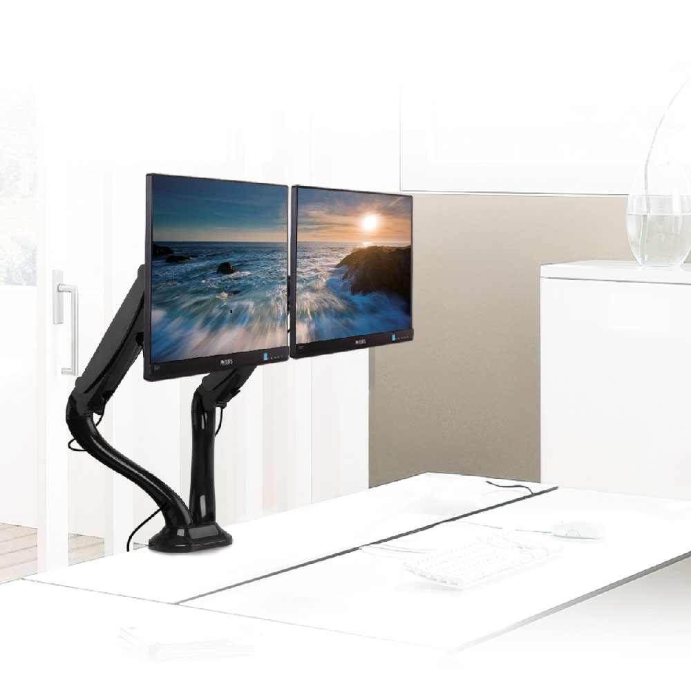Кронштейн с газлифтом для 2-х мониторов  Arm media LCD-T22