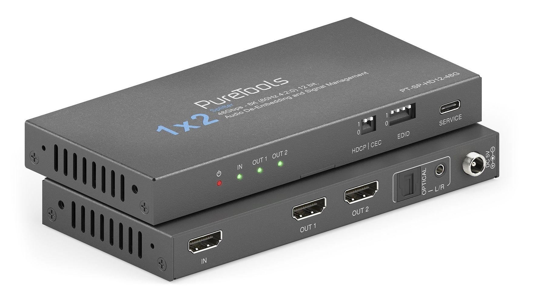 Распределитель (сплиттер) PureLink PT-SP-HD12-48G 1x2 HDMI 2.1 Splitter - 48Gbps with Scaler and Aud