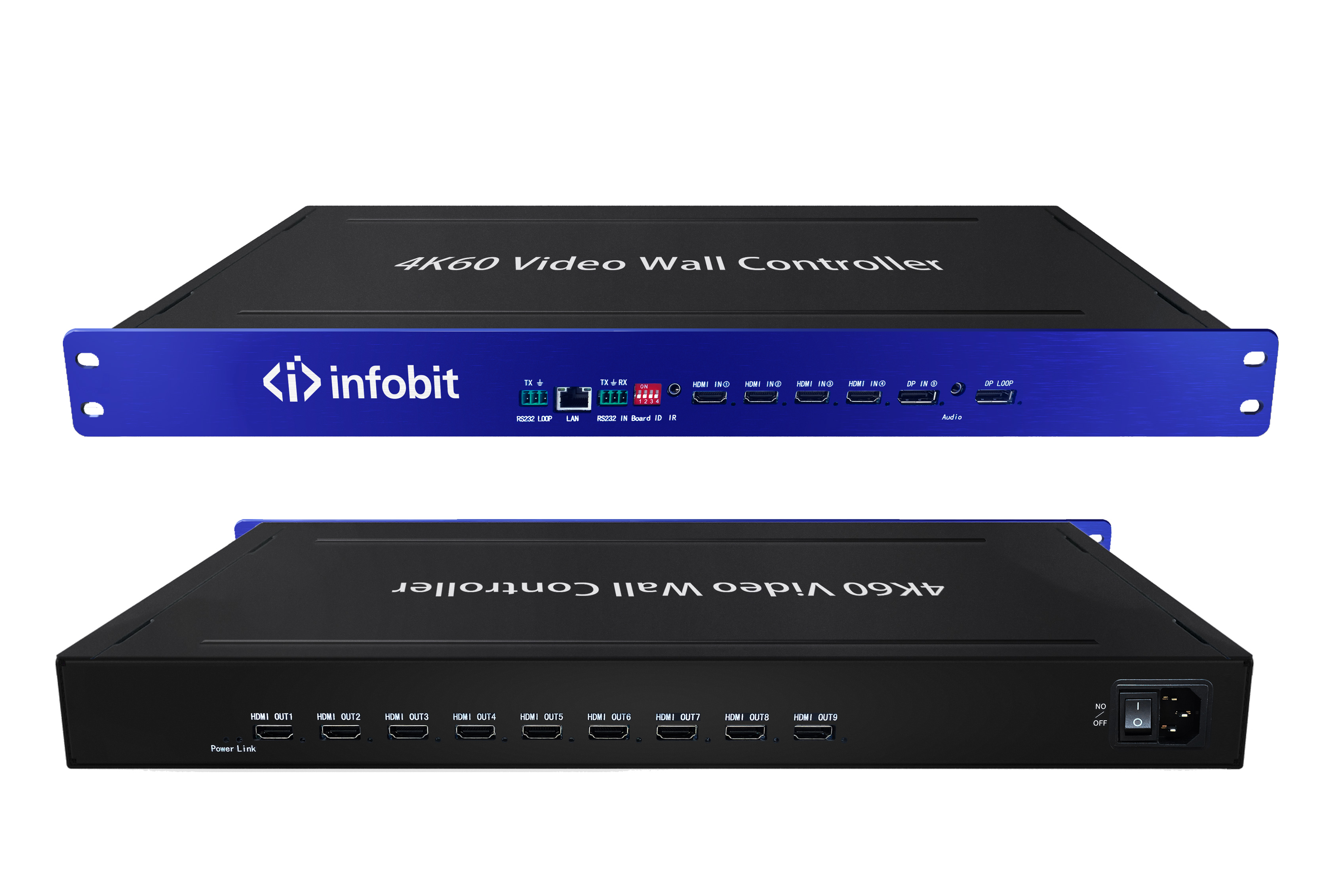 Infobit, iWall 409R, Контроллер видеостены HDMI 4x HDMI вход, 1x DP вход, 1x DP проход, 9x HDMI выхо
